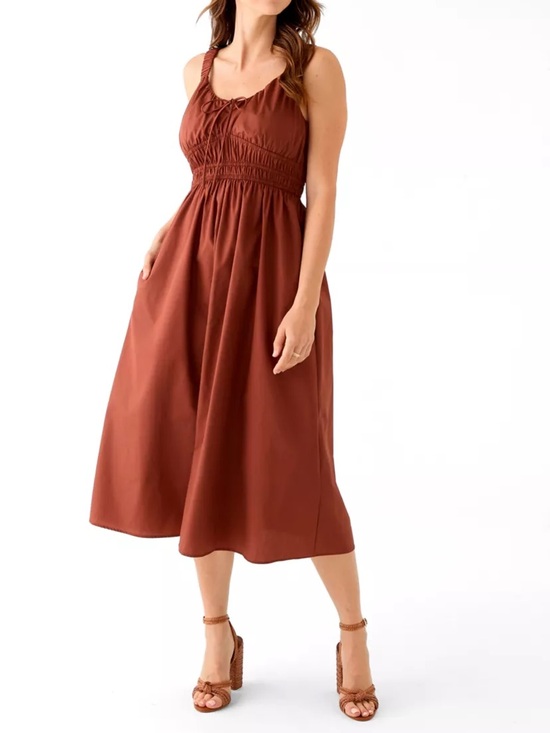 Robbie Bee Dresses & Skirts - Robbie Bee Rust Brown Sleeveless Midi Dress